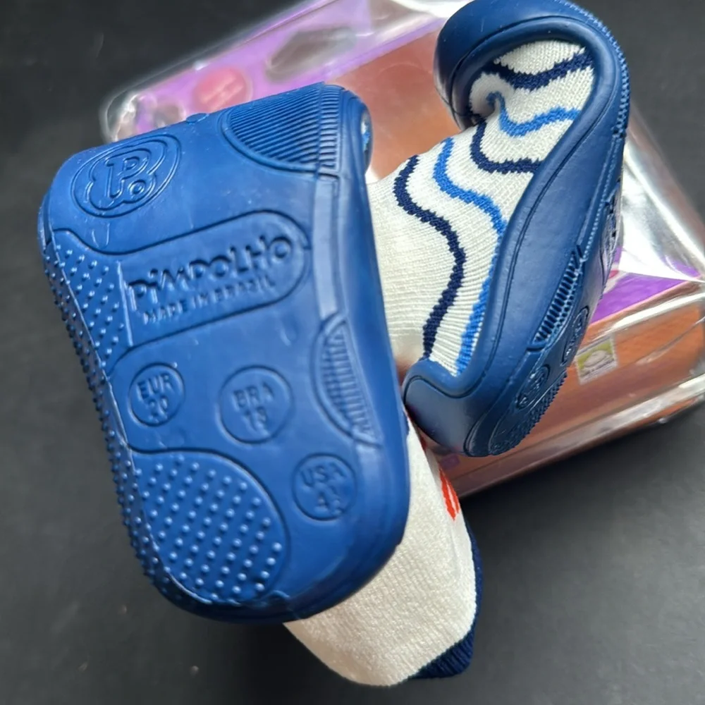 NIB Pimpolho Baby Sock Shoes Size 4 – Nautical Crab First Walkers 9-12 Months